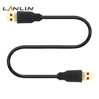 Câble de données USB 2.0 mâle-mâle à âme en cuivre pour disque dur, lecteur MP3 et équipement automobile