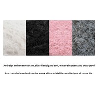 Tapis rectangulaire soyeux et doux, couleur unie, à poils longs, style moderne et minimaliste, idéal pour le salon, comme tapis de chaise d'ordinateur ou coussin de yoga.