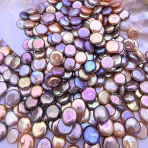 ไข่มุกน้ำจืดทรงเหรียญบาร็อคธรรมชาติ ขนาด 9-11 มม. รูปทรงกระดุม ไข่มุกเม็ดเดี่ยว ขายส่ง - Product Image 1