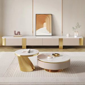 <span class=keywords><strong>Meuble</strong></span> <span class=keywords><strong>TV</strong></span> moderne de luxe léger italien, <span class=keywords><strong>meuble</strong></span> <span class=keywords><strong>TV</strong></span> de salon avec plateau rond en pierre, design créatif pour un usage domestique - Product Image 3