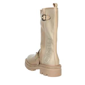 Botas Planas de Media Pantorrilla para Mujer Liu-Jo, Cuero Beige con Detalle de Hebilla - Product Image 2