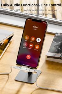 USB-C 100W ricarica rapida doppio adattatore <span class=keywords><strong>OTG</strong></span> <span class=keywords><strong>iPhone</strong></span> 16/15 iPad MacBook per Galaxy More-USB C Hub doppio USB-C caricabatterie per cuffie DC - Product Image 4