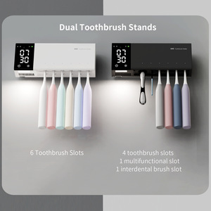 Smart Heated Toothbrush Holder 99.9% Germ Elimination Visible Drying Large Capacity USB UV Dual-Band <b>LED</b> Oral Care Device Home - Product Image 2