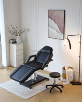 Table de massage professionnelle pour salon, hydraulique, électrique, pliable, avec cadre métallique, pieds réglables, dossier et éponge haute densité pour les soins des cils