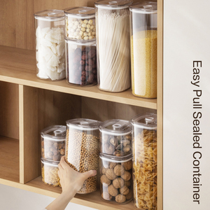 ANYA Wholesale Kitchen <strong>Storage</strong> <strong>Container</strong> With Lid Air Tight Plastic <strong>Stackable</strong> Pantry <strong>Storage</strong> Jar Dry Food Grains Cereals Box Set - Product Image 3
