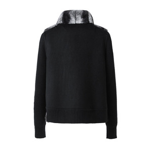 Jancoco Caldo Nuovo <span class=keywords><strong>Maglione</strong></span> da <span class=keywords><strong>Donna</strong></span> alla Moda Personalizzato <span class=keywords><strong>in</strong></span> <span class=keywords><strong>Cashmere</strong></span> Lavorato a Maglia con Pelliccia di Coniglio Rex - Product Image 4