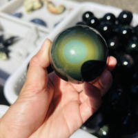 Vente en gros de sphères d'obsidienne arc-en-ciel de qualité supérieure, cristaux de guérison Reiki, boules de quartz, artisanat populaire pour cadeaux