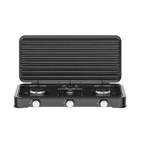 שלושה-מבער כיריים ברזל חיצונית מחנאות מטבח ביתי נייד משטח משטח משטח 3 כיריים טווח גז תנור - Product Image 1