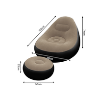 Fauteuil gonflable de salon de haute qualité pour adultes, en PVC floqué épaissi, pliable, portable, avec repose-pieds, pour intérieur et extérieur