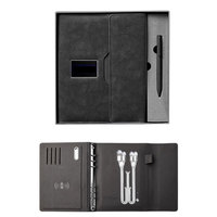 Carnet intelligent en cuir format A5 avec logo personnalisé, chargeur sans fil intégré, journal à feuilles mobiles, cadeau pour professionnels