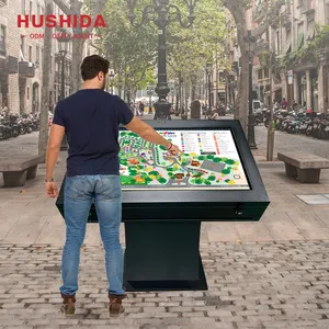 Hushida Capacitieve Touchscreen Vloer Staande Lcd Monitor 43Inch 55Inch Outdoor Lcd Totem Kiosk
