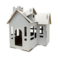 Maison en papier créative faite à la main, jouet de montage DIY, cabane de jeu dessinable pour enfants de maternelle BF30003 personnalisable