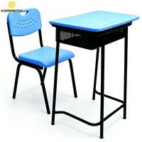Muebles Escolares Personalizados, Mesa Individual de Plástico para Aula con Cajón, Mesa y Silla de Estudio para Estudiantes, Certificación CE