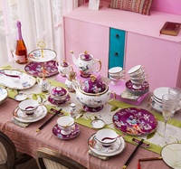 Service de table en céramique de luxe, ensembles de vaisselle minimalistes, ensembles d'assiettes en porcelaine, ensembles de vaisselle en porcelaine osseuse, cadeaux pour 6 personnes