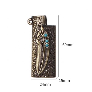 Estuche Creativo y Duradero para Encendedor, Estilo Retro, Color Bronce y Plata, Fundas para Encendedores J5 Feather Lighters - Product Image 6