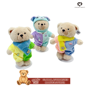 Teddy ISLAND Tuta in peluche Teddy Bear bicolore rosa e blu con sciarpa gialla, Autorizzazione Globale - Product Image 6