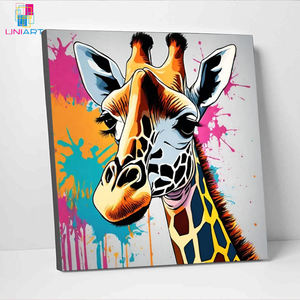 UNIART lindo bebé <span class=keywords><strong>jirafa</strong></span> lienzo pared arte póster e impresiones lienzo pintura pared arte imagen para decoración del hogar - Product Image 1