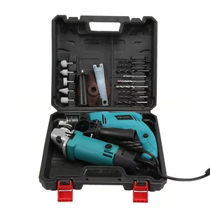 2-teiliges Multifunktionales Elektro-Schlagbohrset mit Winkelschleifer für Keramikfliesen-Schneiden und Metallpolieren, OEM Hartschalenkoffer - Product Image 3