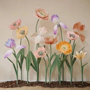 Design floral senior fait à la main rose orange <span class=keywords><strong>jaune</strong></span> mélange groupe de couleurs fleurs géantes pour décoration de mariage décor de fête d'événement - Product Image 1