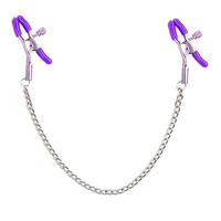 Pinzas para Pezones con Cadena, Clips Metálicos para Pezones en Negro y Plateado, Pinzas para Pezones sin Perforación, Cadena Corporal Sexy Ajustable, Juguetes Sexuales