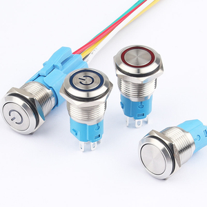 19/22/25/30mm Metal <b>Push</b> Button Switch With Wire 3-6V 12-24V 220V LED <b>Light</b> Momentary Reset Waterproof - Product Image 3
