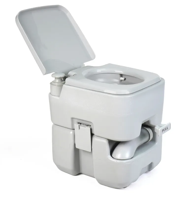Oem Draagbaar Toilet Compact Indoor Outdoor Commode Reistas Voor Camping Rv Boot Meer Zuigerpomp 5.3 Gallon Afval