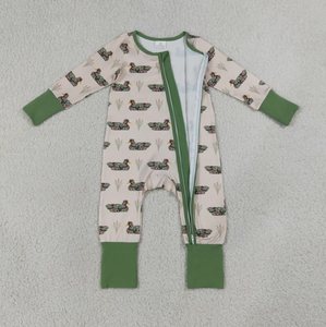 Ensemble fratrie imprimé canard colibris pour garçons, pyjama à col rond et barboteuse bébé à double fermeture éclair - Product Image 6
