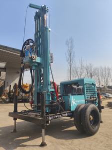 펌프 엔진 핵심 부품이있는 휴대용 디젤 유압 300m 깊은 로타리 드릴링 리그 시추공 물 우물 드릴링 머신 - Product Image 3