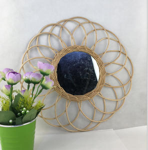 Miroir en bois et en herbe tressée du <span class=keywords><strong>Maroc</strong></span>, décoration murale pour salon, canapé, fond de mur, porche, mur de lit, décoration murale pour séjour, décorations suspendues - Product Image 4