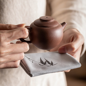 Paño de cocina de inspiración zen china, terciopelo absorbente, mantel para té, paño de té retro pintado a mano, tetera, paño de té con aislamiento térmico - Product Image 4