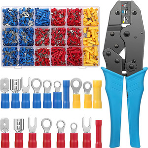 1600 Pcs Wire Terminals Crimping Tool Electrical Connectors Kit With Crimping Pliers Ratcheting Wire Crimper