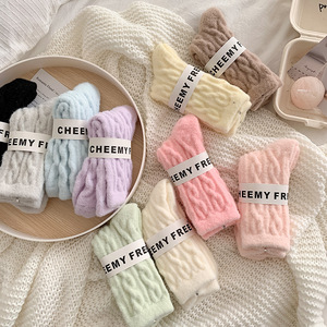 New Autumn and Winter <strong>Water</strong> Mink Velvet Women's Middle <strong>Socks</strong> Plus Velvet Thickened and Warm Sleep <strong>Socks</strong> - Product Image 1