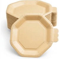 Assiette jetable multicouche en papier biodégradable de qualité alimentaire, écologique, sans lavage, 9,5 pouces, pour salades, sandwichs, sushis