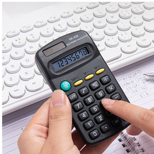 Calculatrice électronique Kk-402, alimentée par énergie solaire, mini, portable, noire, en ABS, avec impression de logo - Product Image 3