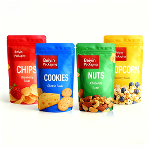 Sacchetto Richiudibile per Snack con Stampa Personalizzata, Busta Stand-up in Alluminio e Mylar per Imballaggio di Patatine, <span class=keywords><strong>Biscotti</strong></span>, Anacardi e Mix di Frutta Secca - Product Image 1