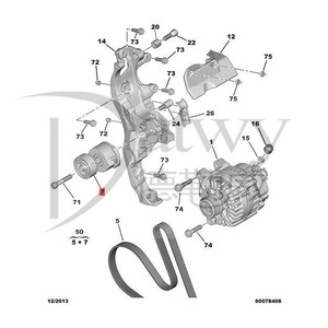 OE 5751H8 1768088 <span class=keywords><strong>Peugeot</strong></span> <span class=keywords><strong>import</strong></span>é 308 407 508 <span class=keywords><strong>EXPERT</strong></span> générateur tendeur de courroie (marque ALT) - Product Image 2