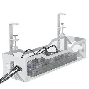 Under Desk Cable Organizer No Drill Power Cord <b>Rack</b> Rectangle <b>Wall</b> Mounted <b>Wire</b> Management Box Desktop <b>Storage</b> Solution - Product Image 1
