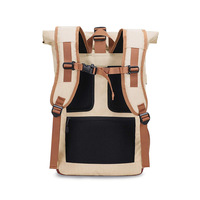 Roll Top Sac à dos unisexe Oxford antivol avec port de charge USB souple GPS Sac à dos de randonnée