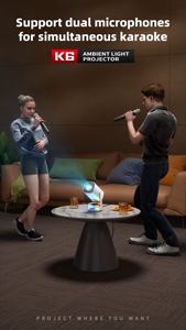 Con micrófono <span class=keywords><strong>Full</strong></span> <span class=keywords><strong>HD</strong></span> Sonido estéreo Cine en casa portátil para karaoke y ver películas K6 KTV Proyector - Product Image 4