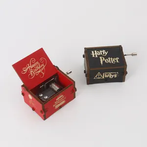 For Lover Boyfriend Girlfriend Husband Wife Cute Engraved Wooden Musical Boxes Gifts