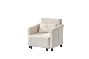 Sofá Individual de Tela Blanca con Relleno de Esponja, Diseño Tradicional para Sala de Estar, Duradero, Ecológico y Cómodo - Product Image 2