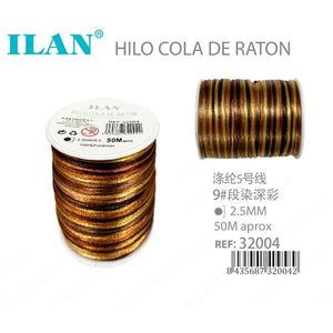 Cordón de Cola de Rata Ilan de 2.5 mm, 50 m, Teñido en Sección en Dorado y Marrón para la Fabricación de Joyas - Product Image 3