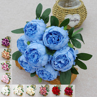 Pivoines de style européen couleur de printemps 13 fleurs de pivoines artificielles utilisées pour la décoration de la salle d'échantillon d'accessoires de mariage