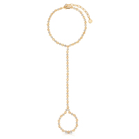 Bracelet chaîne Rolo avec pendentif icône plaqué or 18 carats Gemnel, double anneau, argent 925, bijoux fins et élégants pour femmes
