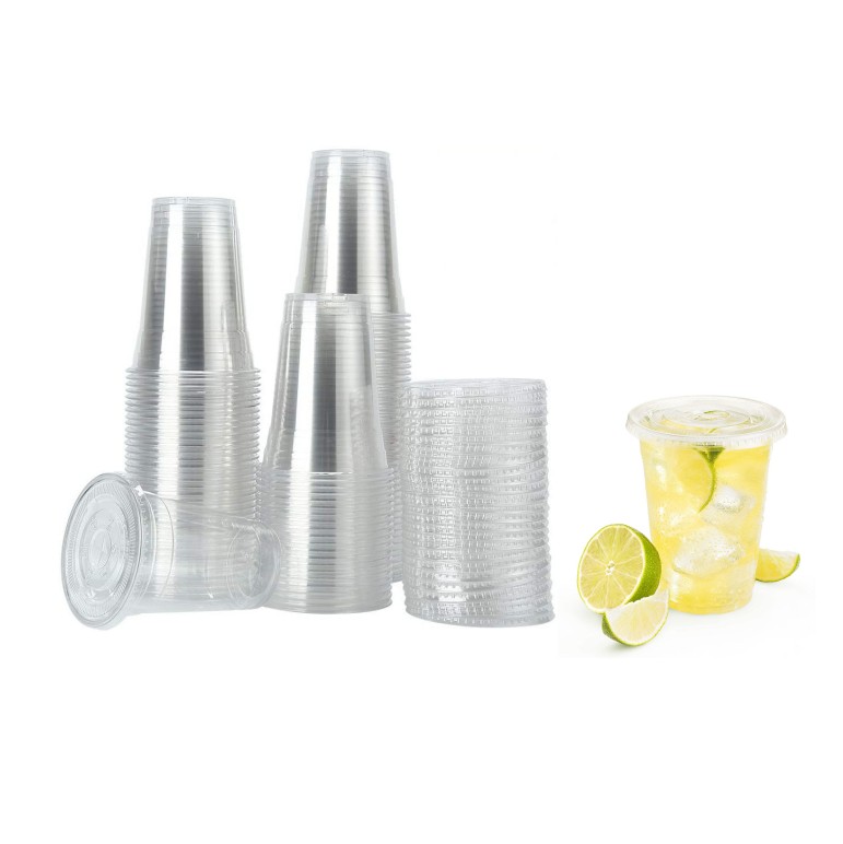 8 унций 12 унций 16 унций 20 унций прозрачная печать логотипа на заказ чашки для сока для холодного питья домашних животных одноразовые пластиковые чашки с крышкой