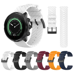 Bracelet de remplacement en acier inoxydable pour <span class=keywords><strong>Suunto</strong></span> 9/9 Baro/<span class=keywords><strong>Spartan</strong></span> Sport <span class=keywords><strong>Wrist</strong></span> <span class=keywords><strong>HR</strong></span>, bracelet de <span class=keywords><strong>montre</strong></span> en silicone de 24 mm - Product Image 1