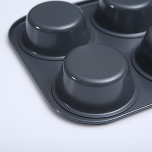 Molde Redondo de Acero al Carbono de 6 Cavidades para Pasteles, Utensilio de Repostería Antiadherente para Uso Doméstico - Product Image 2