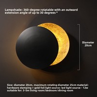 Lampe murale Eclipse Solaire et Lune, design original, pour escalier, couloir, mur de fond, populaire sur internet, pour salon, chambre à coucher, lampe de chevet