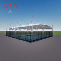 Auvent de terrain de tennis et de basketball extérieur, structure de membrane architecturale en PVDF/PTFE, toiture de stade