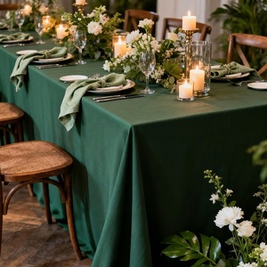 <span class=keywords><strong>Nappe</strong></span> en polyester tricoté, anti-plis, anti-poussière, finition mate, style moderne et minimaliste, pour mariages, banquets, conférences et hôtels - Product Image 4